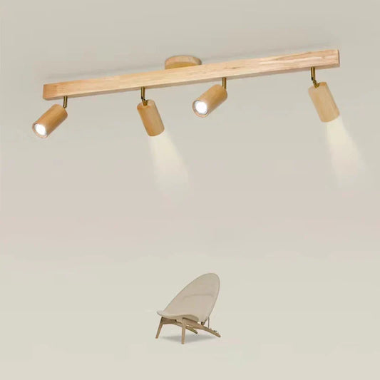 DecorBites™ LED Ceiling Lamp: Modern Wood Design with Spotlight for Various Spaces