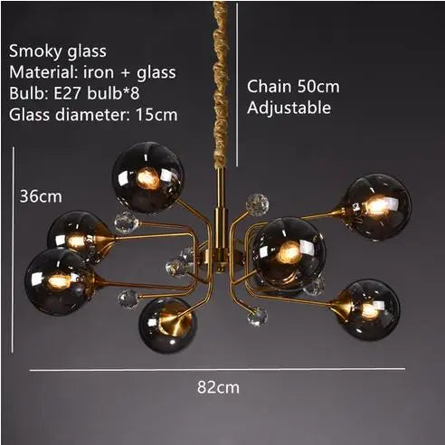 Decorbites™ Glasblasen-Kronleuchter: Vintage-Industrielle Beleuchtung für Wohnzimmer, Schlafzimmer und Küche