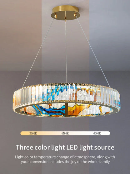 DecorBites™ Crystal Chandelier Ring Light Modern Elegant Dining Living Room Lighting