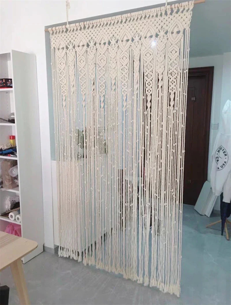 Decobites Macrame Cotton Door Curtain Wall Hanging Tapestry Boho Wedding Backdrop