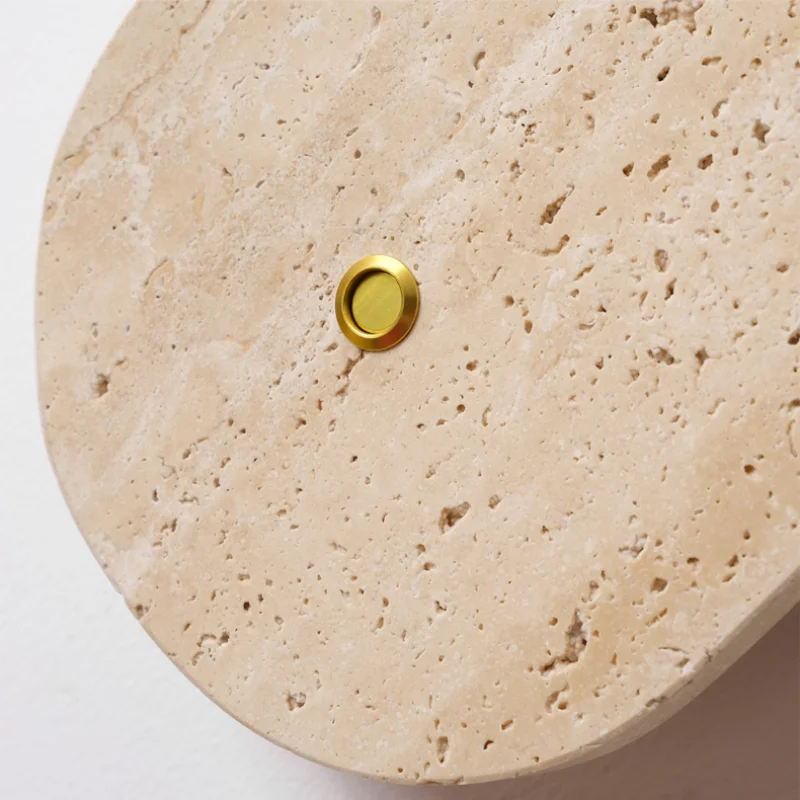 Decorbites™ Interruptor de Botón LED de Pared en Vidrio Blanco Travertino Amarillo - Diseño Moderno Nórdico