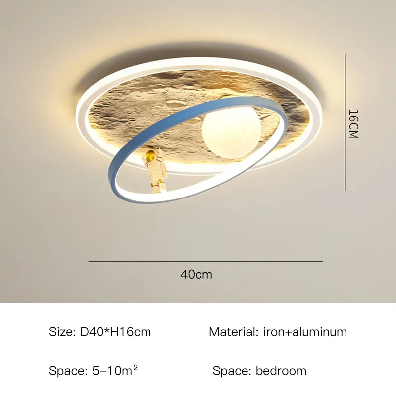 Lámpara de techo LED DecorBites™ Astronaut: Lámpara colgante infantil con control remoto para dormitorio y guardería.