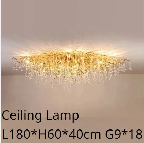 DecorBites™ Crystal Branch Chandelier | Indoor Luxury Gloss Light for Living & Dining Room