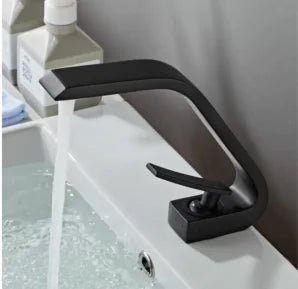 DecorBites™ Black Gold Brass Bathroom Faucet Mixer Sink Tap Deck Mounted Chrome Gray