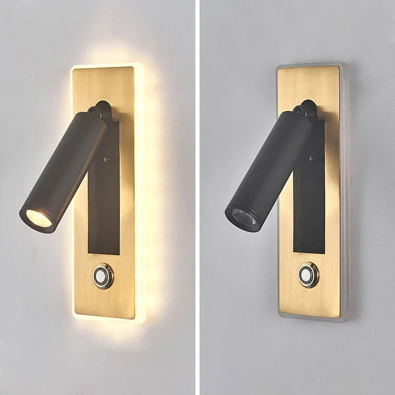 DecorBites™ Dimmable LED Wall Sconce Rotation Reading Light for Bedroom Living Room