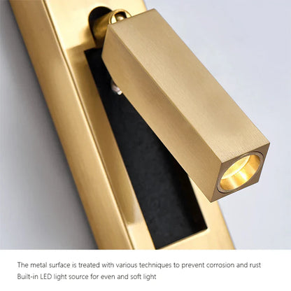 DecorBites™ Black Brass Wall Sconce with USB Port and Switch, 3W Spotlight for Bedroom