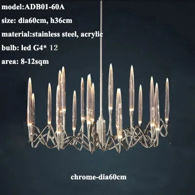 DecorBites™ Crystal Branch Chandelier: Nordic LED Pendant Light for Home Décor & Wedding Lighting
