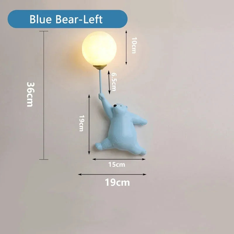 DecorBites™ Kids Bear Wall Light Moon Decor for Girl Bedroom