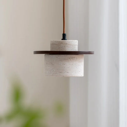 DecorBites™ LED Hanging Lamp: Yellow Travertine Japanese Style Pendant Light for Home Decoration