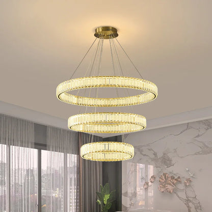 DecorBites™ Crystal Chandelier Pendant Lamps for Home Decor and Modern Living Room Lighting