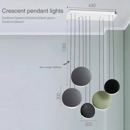 Lámpara de araña DecorBites™ Crescent Moon para comedor, cafetería, isla de cocina y bar.
