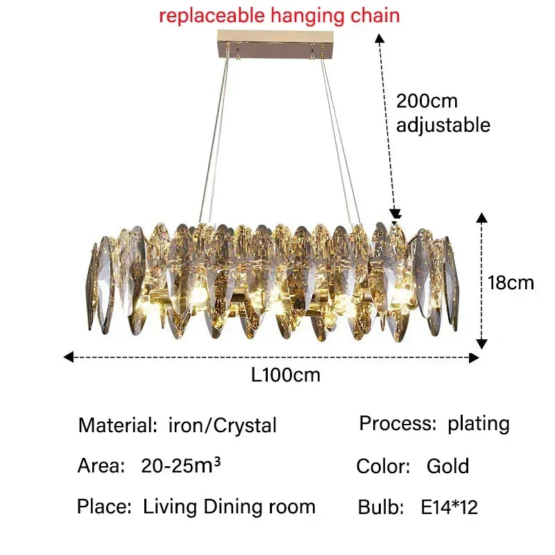 DecorBites™ Crystal Ceiling Chandelier LED Modern Luxury Lighting for Living Dining Bedroom