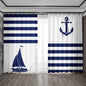 Decobites Ocean Sail & Lighthouse Screen Curtain Set for Kitchen & Coffee Shop