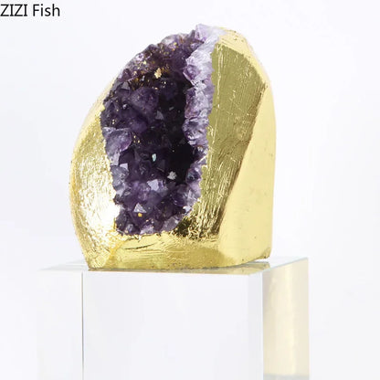DecorBites™ Amethyst Crystal Base Desk Ornament for Room Aesthetics