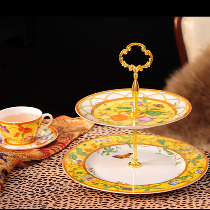 DecorBites™ Elegant Butterfly Kitchen Tableware Set: Coffee Cup, Saucer, Coffeepot, Creamer, Sugar Jar, Plates, Cake Plate