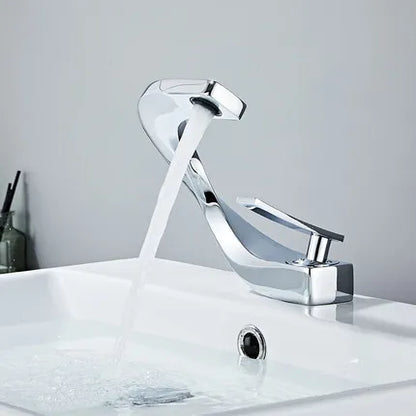 DecorBites™ Gold Bathroom Faucet | Deck Mounted Sink Tap | Hot and Cold Basin Mixer