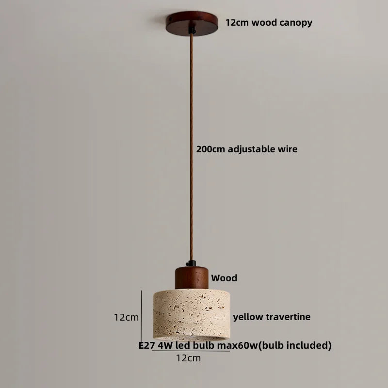 Wood Cement Pendant Light