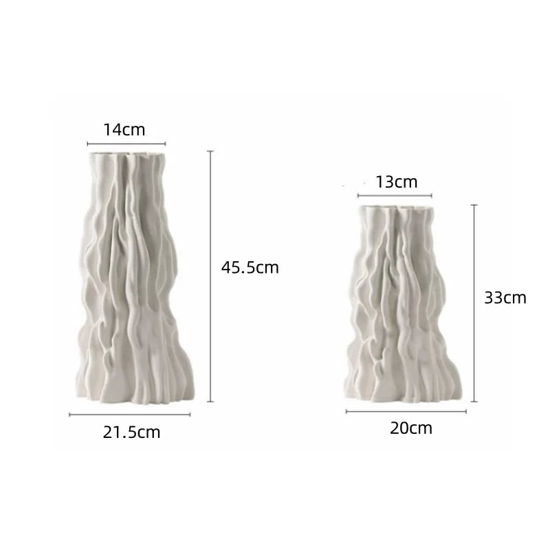 مزهرية خزفية تجريدية غير منتظمة قابلة للطي بتصميم جذعي لديكور المنزل من DecorBites™