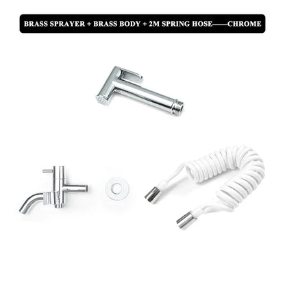 DecorBites™ Brass Dual Purpose Bidet Faucet Set for Bathroom Sprayer and Shower