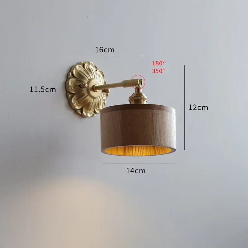 Decorbites™ Grüne Glas-LED-Wandleuchte mit Kupferbasis für Schlafzimmer und Wohnzimmer