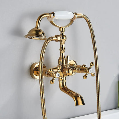 DecorBites™ Dual Handle Luxury Bathtub Faucet with Handheld Shower Mixer