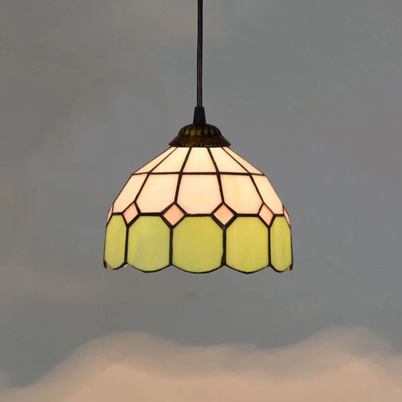 European Stained Glass Pendant Light, 20cm