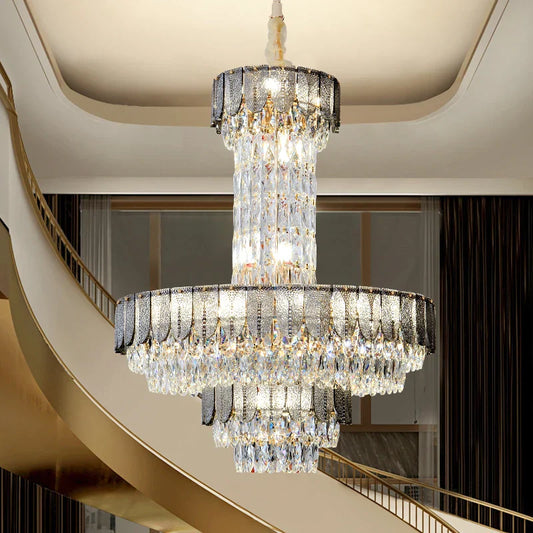 DecorBites™ Crystal Chandelier: Postmodern Multi-layer Luxury for Villa, Hotel Lobby, and Living Room