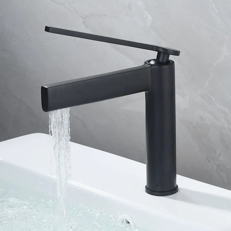 DecorBites™ Basin Faucet: Deck Mounted Hot Cold Water Mixer Taps for Bathroom Sink