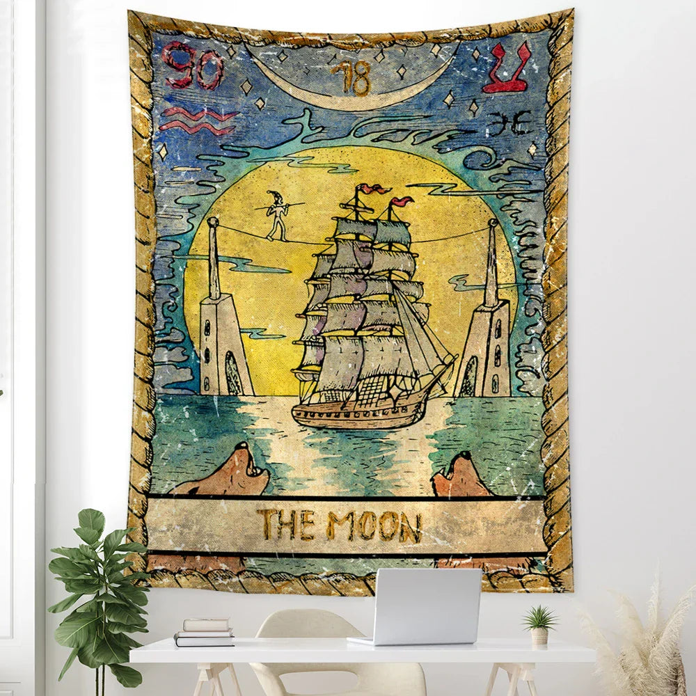 Constellation Tarot Tapestry - Bohemian Hippie Wall Hanging for Home Decor by Decobites