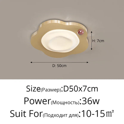 Lámpara de techo LED color crema DecorBites™ para la decoración de dormitorios y salas de estar