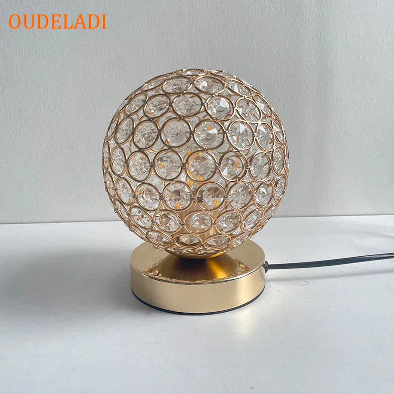 DecorBites™ Crystal Table Lamp: Modern Desktop E27 LED Desk Lamp for Parlor, Bed Room, Bedside Cabinet