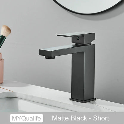 DecorBites™ Gold Stainless Steel Bathroom Basin Faucet Mixer Deck Mounted