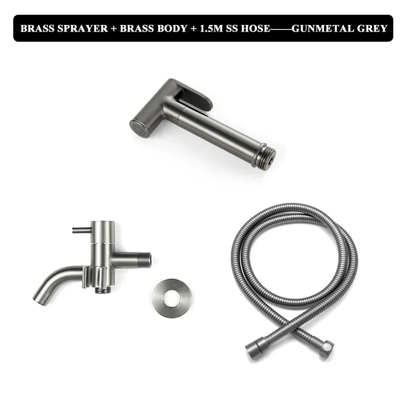 DecorBites™ Brass Dual Purpose Bidet Faucet Set for Bathroom Sprayer and Shower