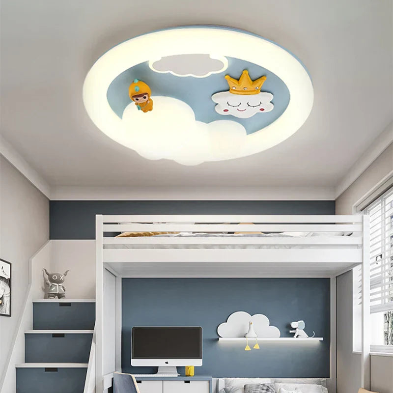 DecorBites™ Kids Ceiling Light: Minimalist Pink Blue Lamp for Bedroom or Living Room