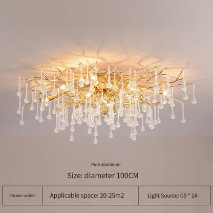 DecorBites™ Elegant Gold Crystal Chandelier for Modern Luxury Living Spaces