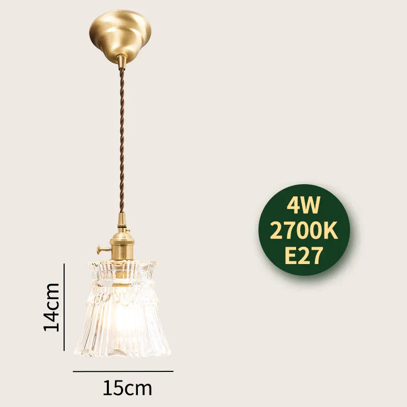 Lámpara colgante LED DecorBites™ de cristal con casquillo de cobre para decoración nórdica moderna del hogar