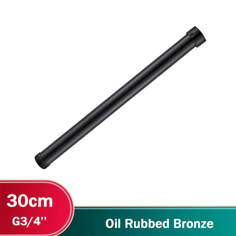 أنبوب تمديد صنبور دش الحمام الأسود من DecorBites™ - دائري ومربع 30/40 سم واجهة عامة