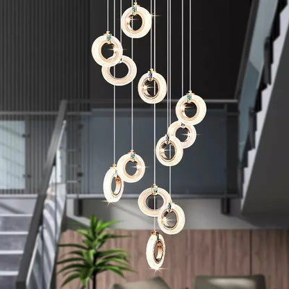 DecorBites™ LED Staircase Chandeliers | Modern Living Room Pendant Light Fashion Indoor Lighting