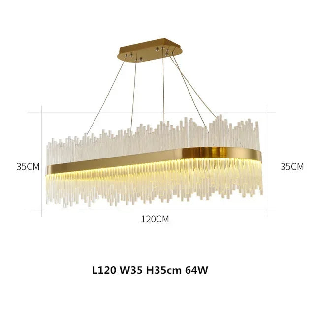 Gold Dimmable Crystal Chandelier