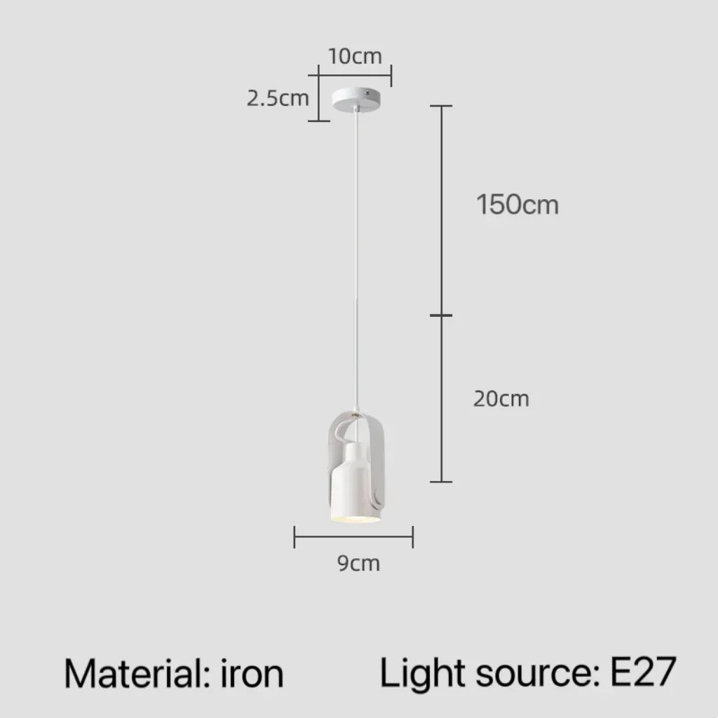 Nordic Adjustable Wood & Iron Pendant Light