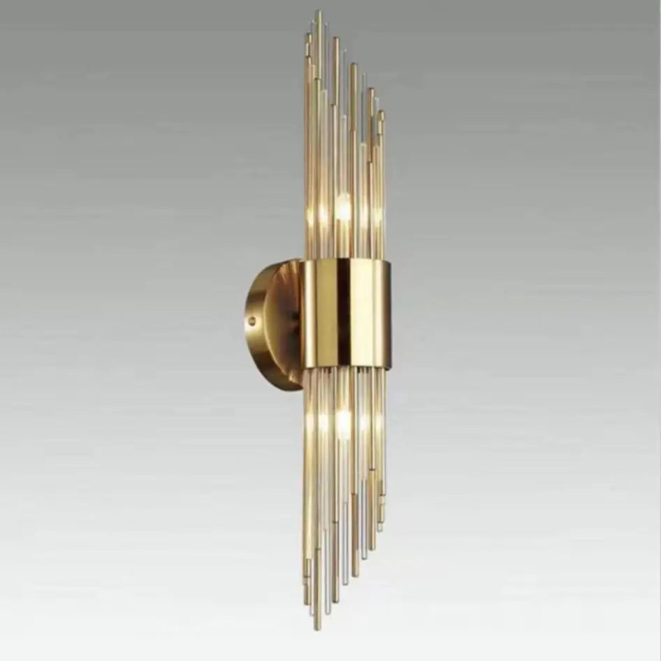 DecorBites™ Gold Stainless Steel Glass Sconces for Bedroom, Dining, Aisle Wall Lights