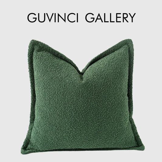 Funda de almohada artesanal DecorBites™ Cozy Green de 45x45 cm - Decoración nórdica para otoño e invierno
