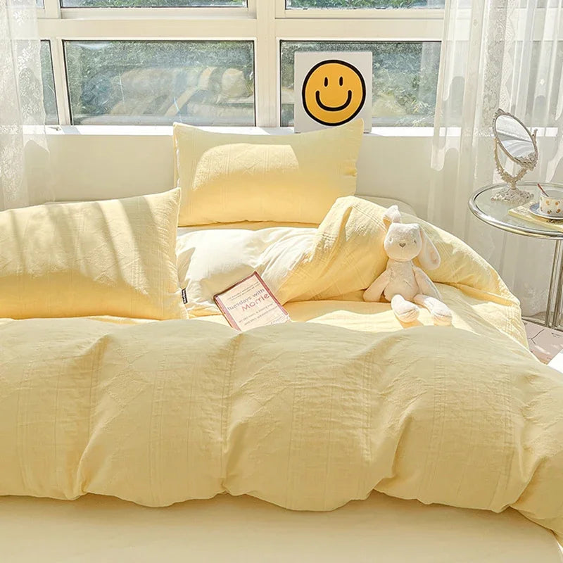 طقم سرير DecorBites™ قطني بثلاث طبقات، مكون من 3 قطع - ناعم، قابل للتهوية، ومريح