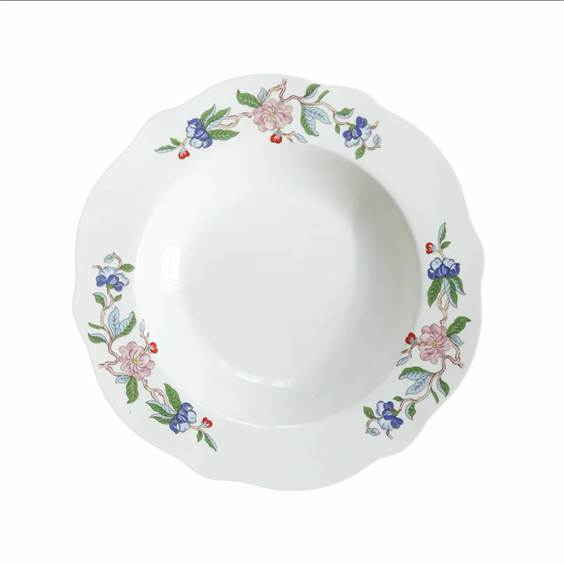 DecorBites™ Chinoiserie Floral Birds Dinner Plate 8" - Oriental Art Salad Dessert Plate