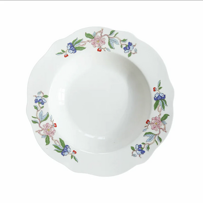 DecorBites™ Chinoiserie Floral Birds Dinner Plate 8" - Oriental Art Salad Dessert Plate