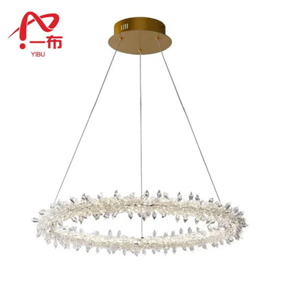 DecorBites™ K9 Crystal Round Chandelier: Modern LED Pendant Lamp for Home, Living Room, Bedroom, Lobby