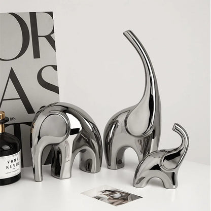 DecorBites™ Elephant Sculpture: Ceramic Nordic Decor for Home & Office Shelving