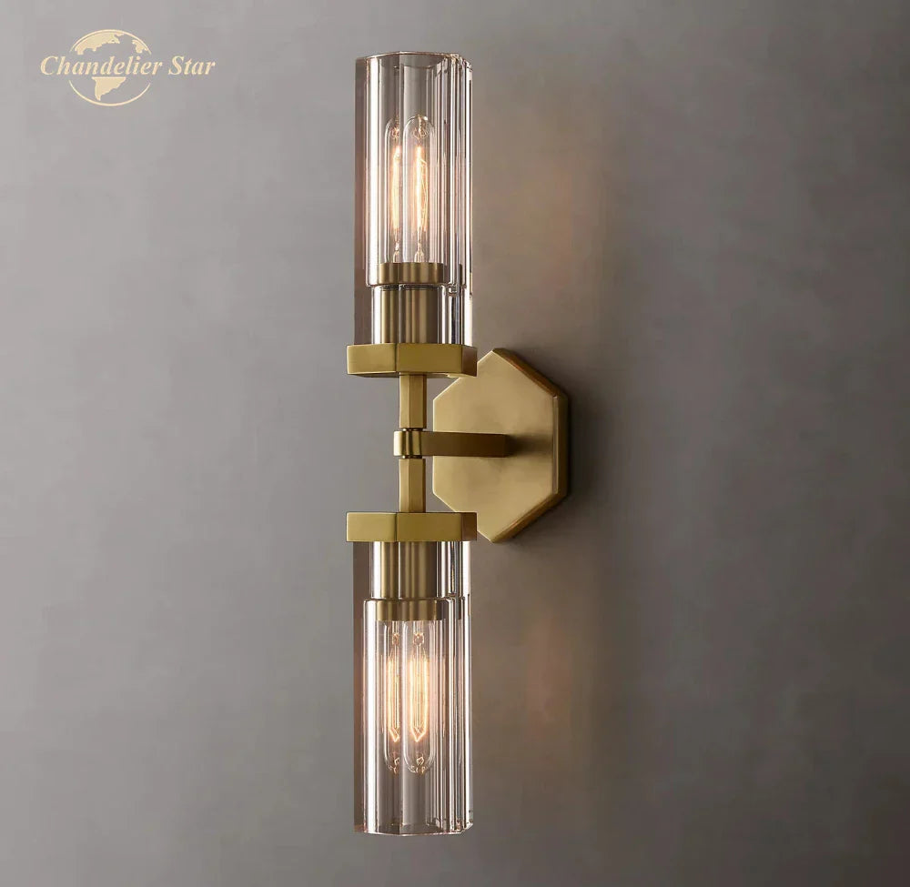 DecorBites™ Crystal Hexagonal Sconce: Modern Wall Lamp for Bathroom, Living Room, Bedroom