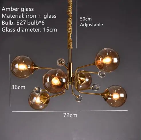 Decorbites™ Glasblasen-Kronleuchter: Vintage-Industrielle Beleuchtung für Wohnzimmer, Schlafzimmer und Küche