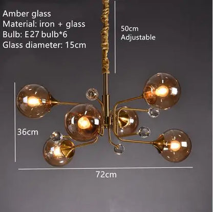 Decorbites™ Glasblasen-Kronleuchter: Vintage-Industrielle Beleuchtung für Wohnzimmer, Schlafzimmer und Küche